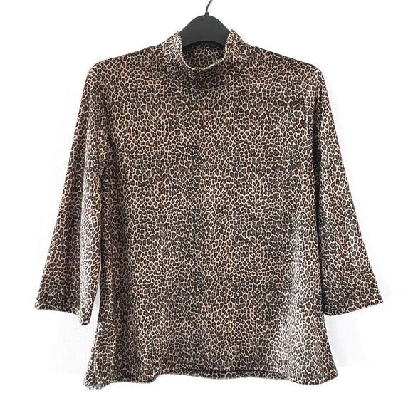 Vintage Tops - Vintage Velvet Leopard Print Top